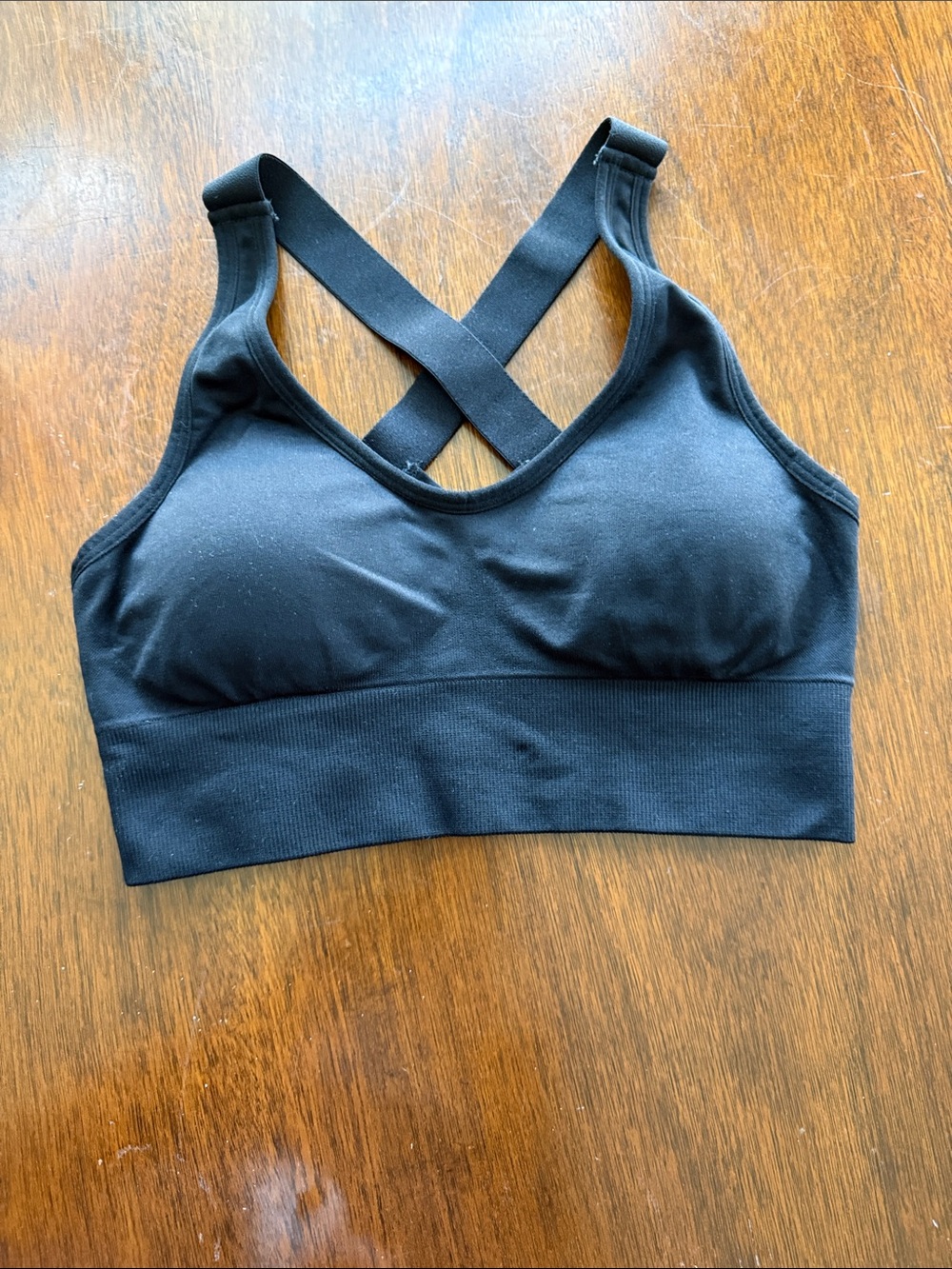 Black Cross-Back Comfort Seamless Bralette